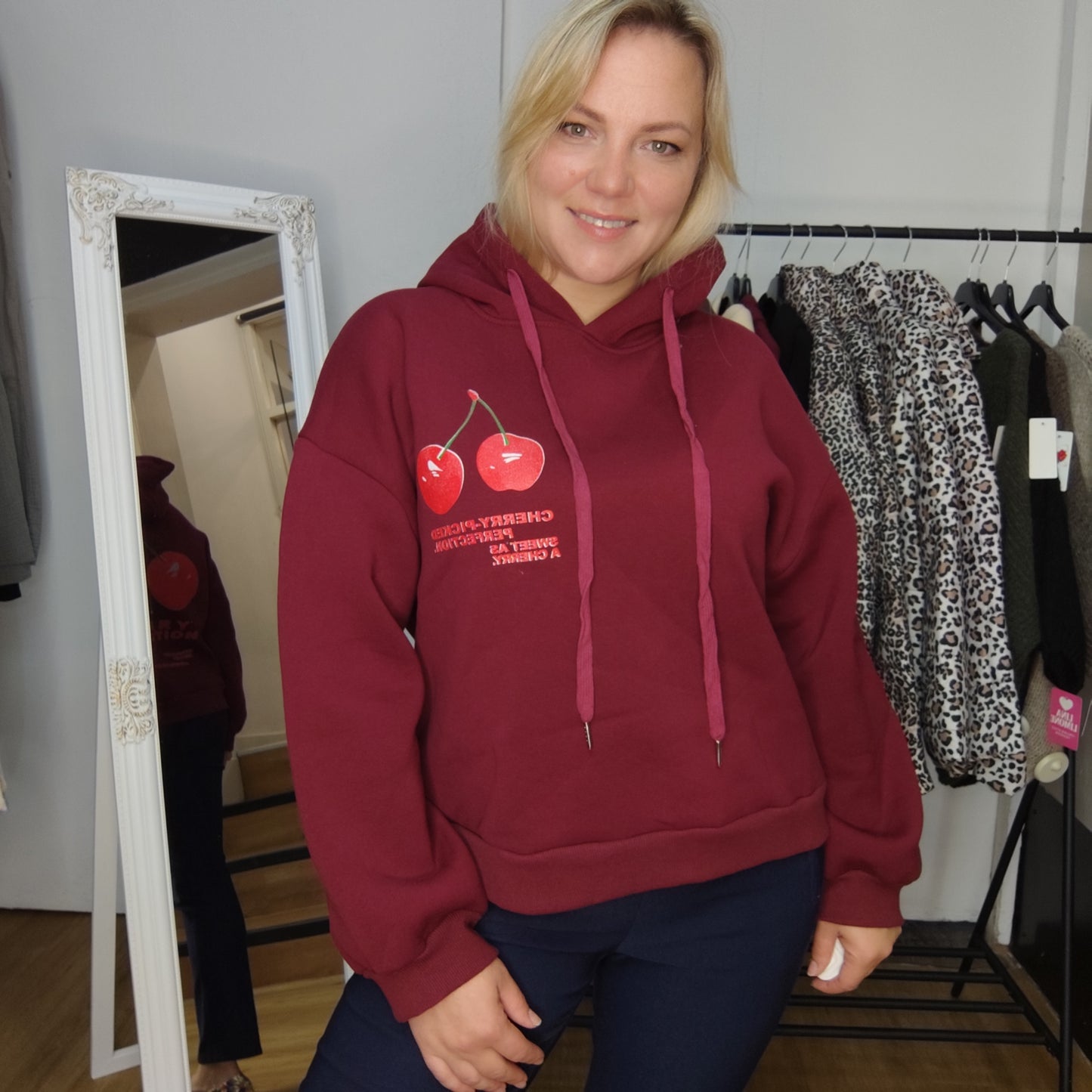 Pullover "Cherry" in Weinrot
