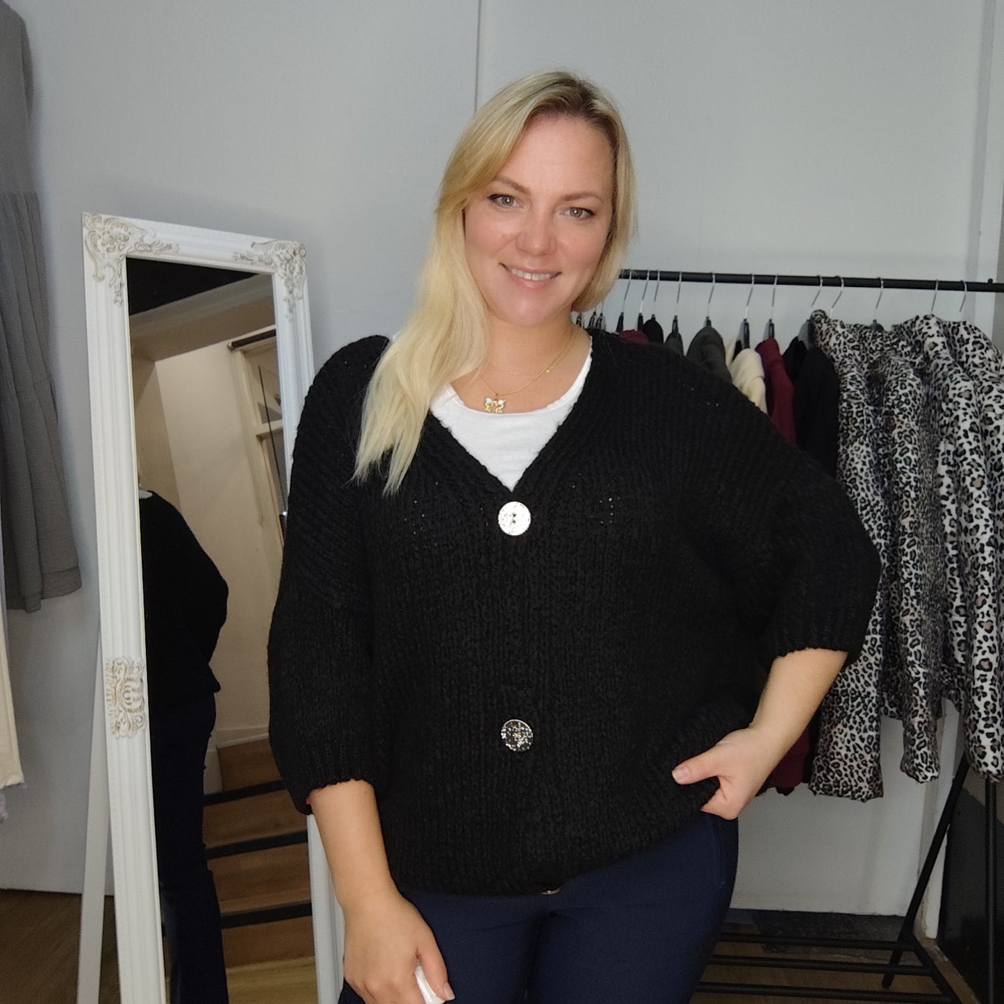 Strickjacke "Cora" in Schwarz