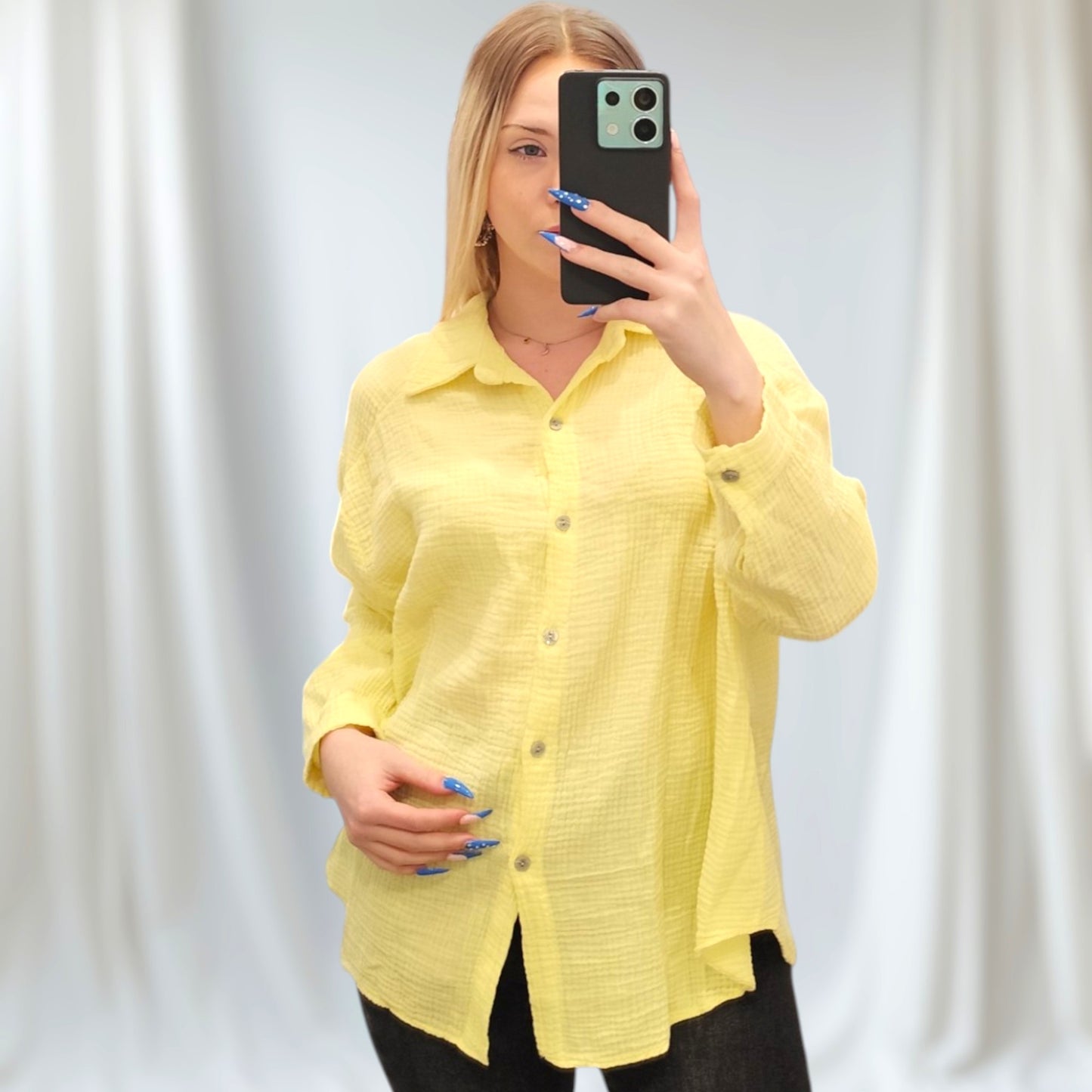 Musselin Bluse in Gelb