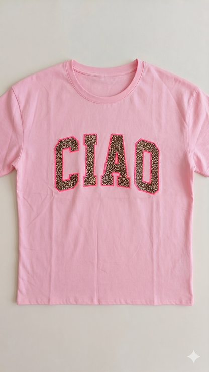 T-Shirt Ciao Neon Leo Rosa