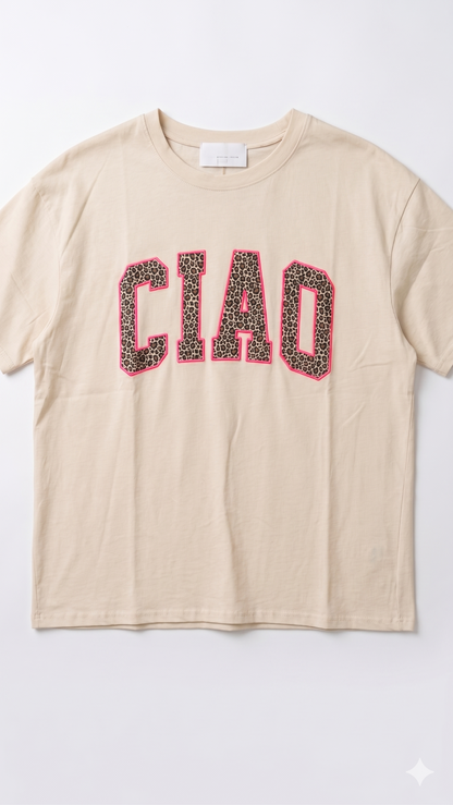 T-Shirt Ciao Neon Leo Beige