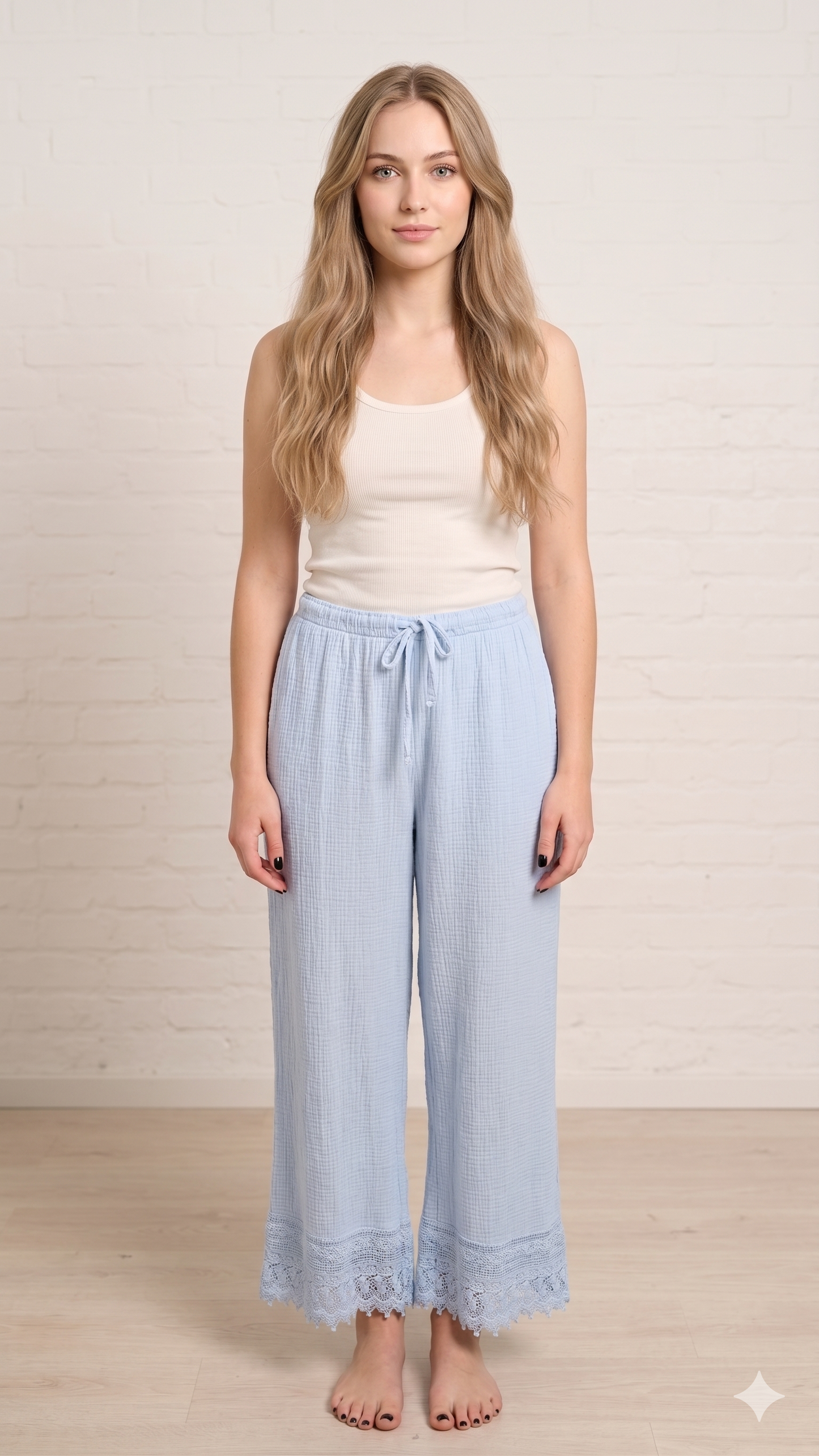 Musselin Hose "mit Spitze"