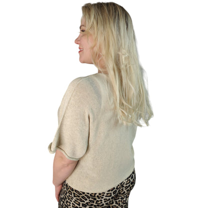 Oversize Feinstrick Shirt in Beige