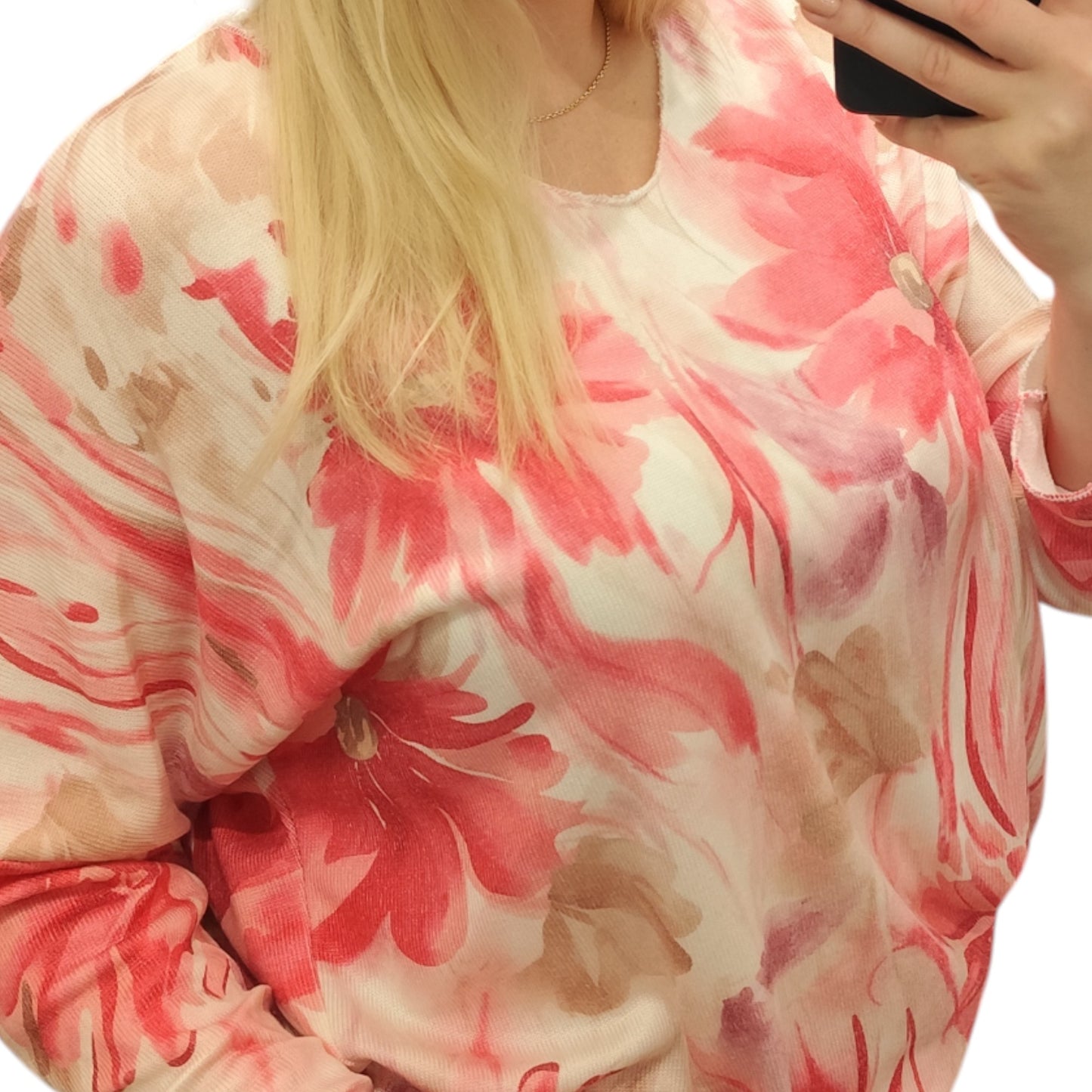 Shirt mit floralem Muster in Pink
