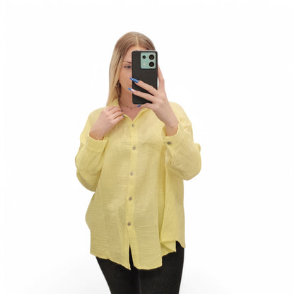 Musselin Bluse in Gelb