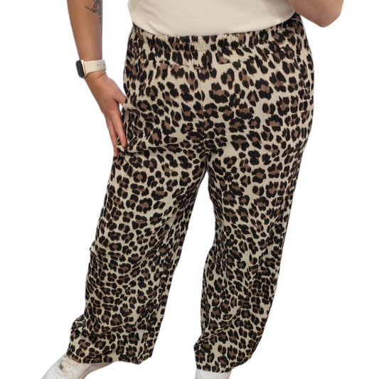 Musselin Hose mit Leomuster