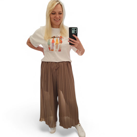 Plisseehose in Braun