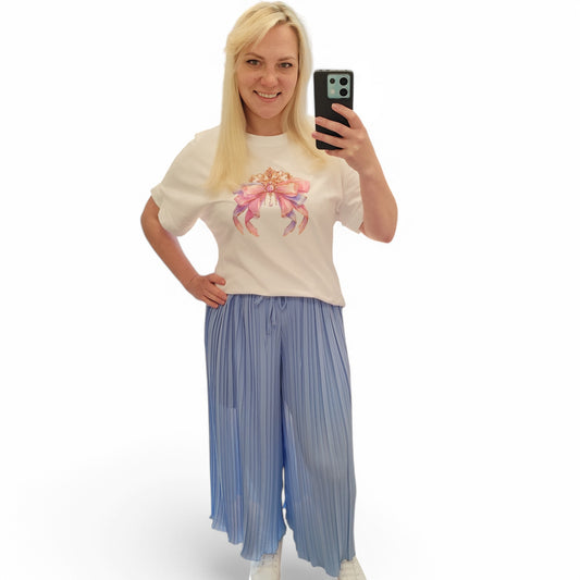 Plisseehose in Hellblau