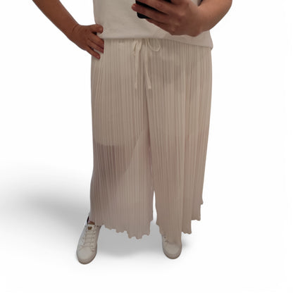 Plisseehose in Weiß
