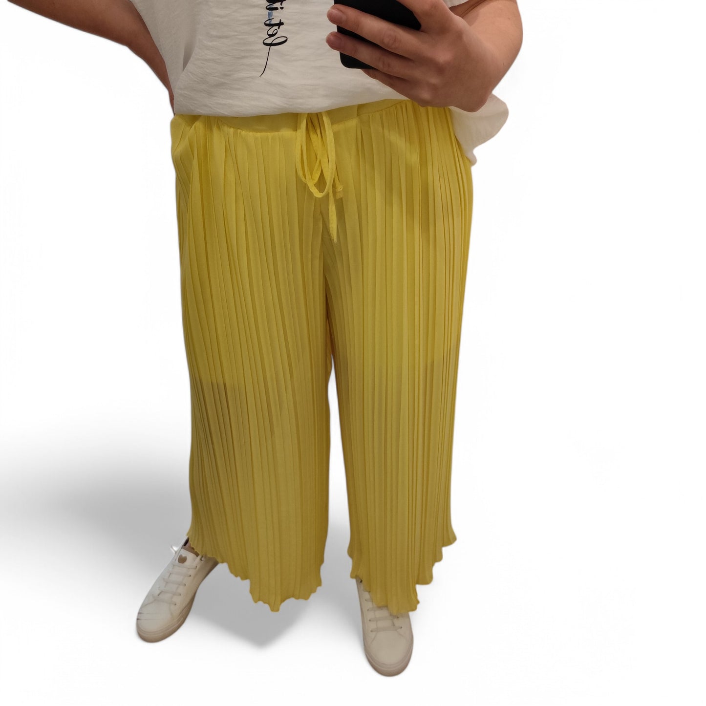 Plisseehose in Gelb
