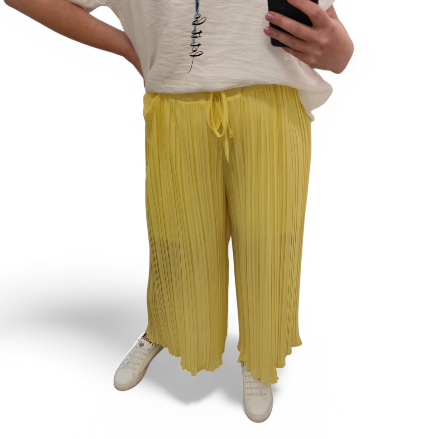 Plisseehose in Gelb