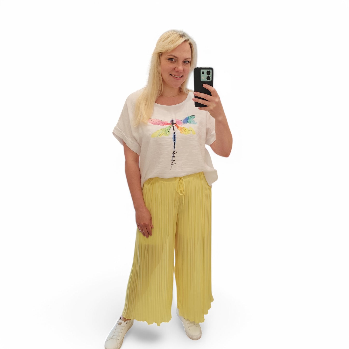 Plisseehose in Gelb