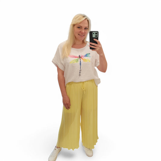 Plisseehose in Gelb