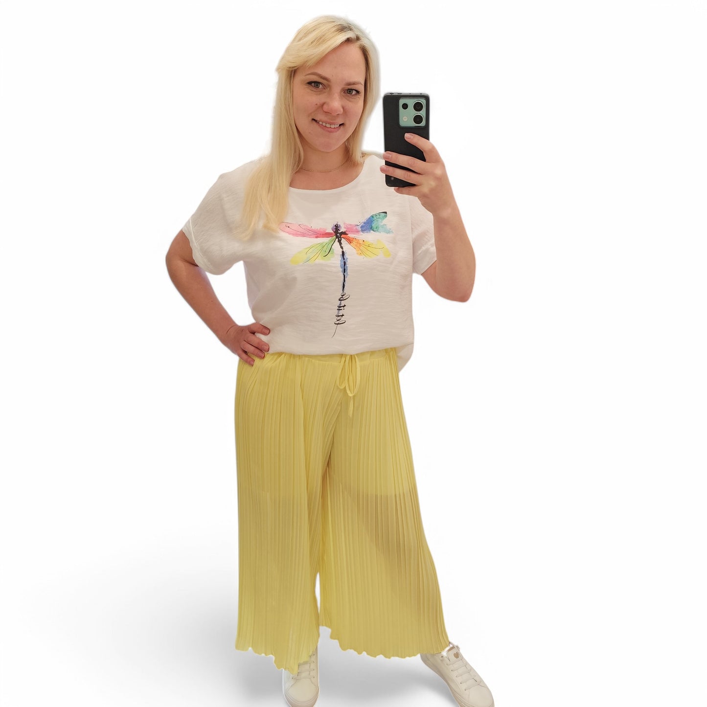 Shirt mit Libelle in Weiß