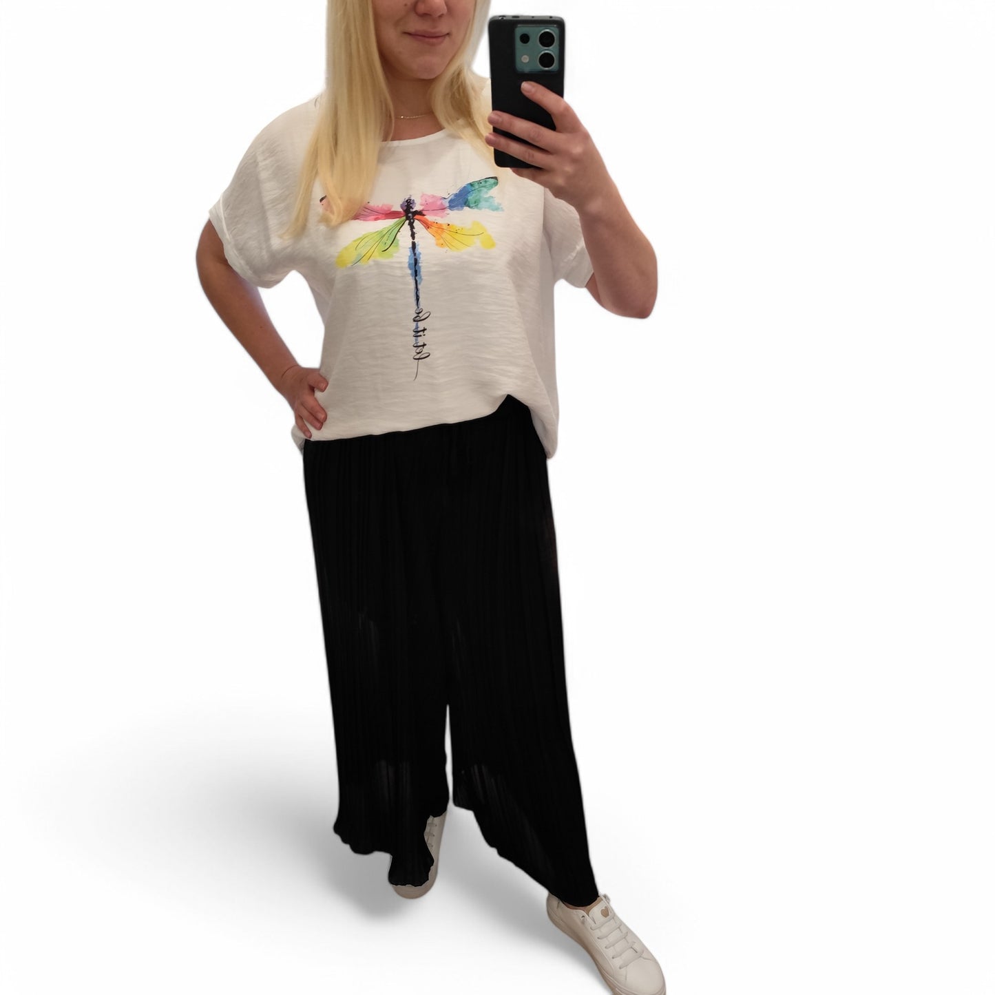 Plisseehose in Schwarz