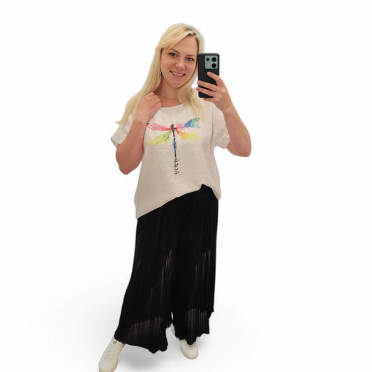 Plisseehose in Schwarz