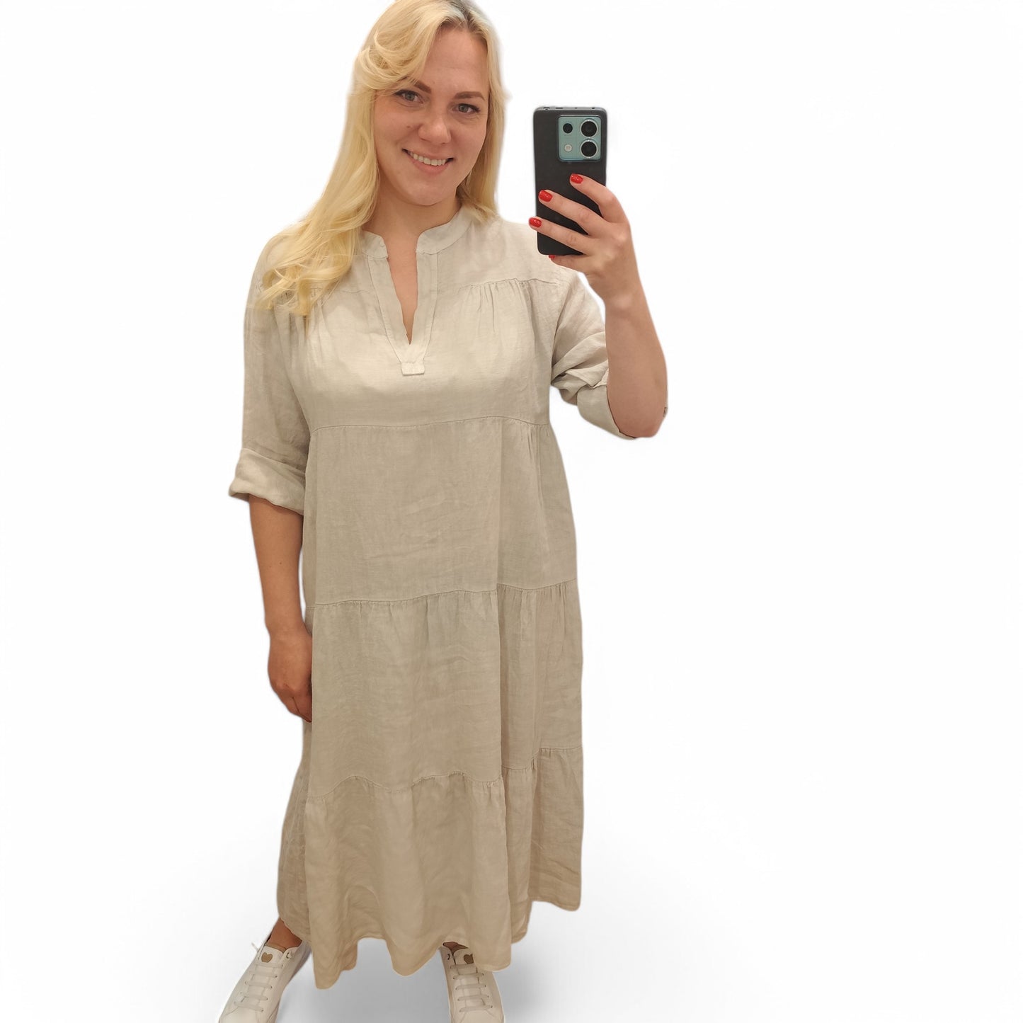 Leinenkleid in Beige