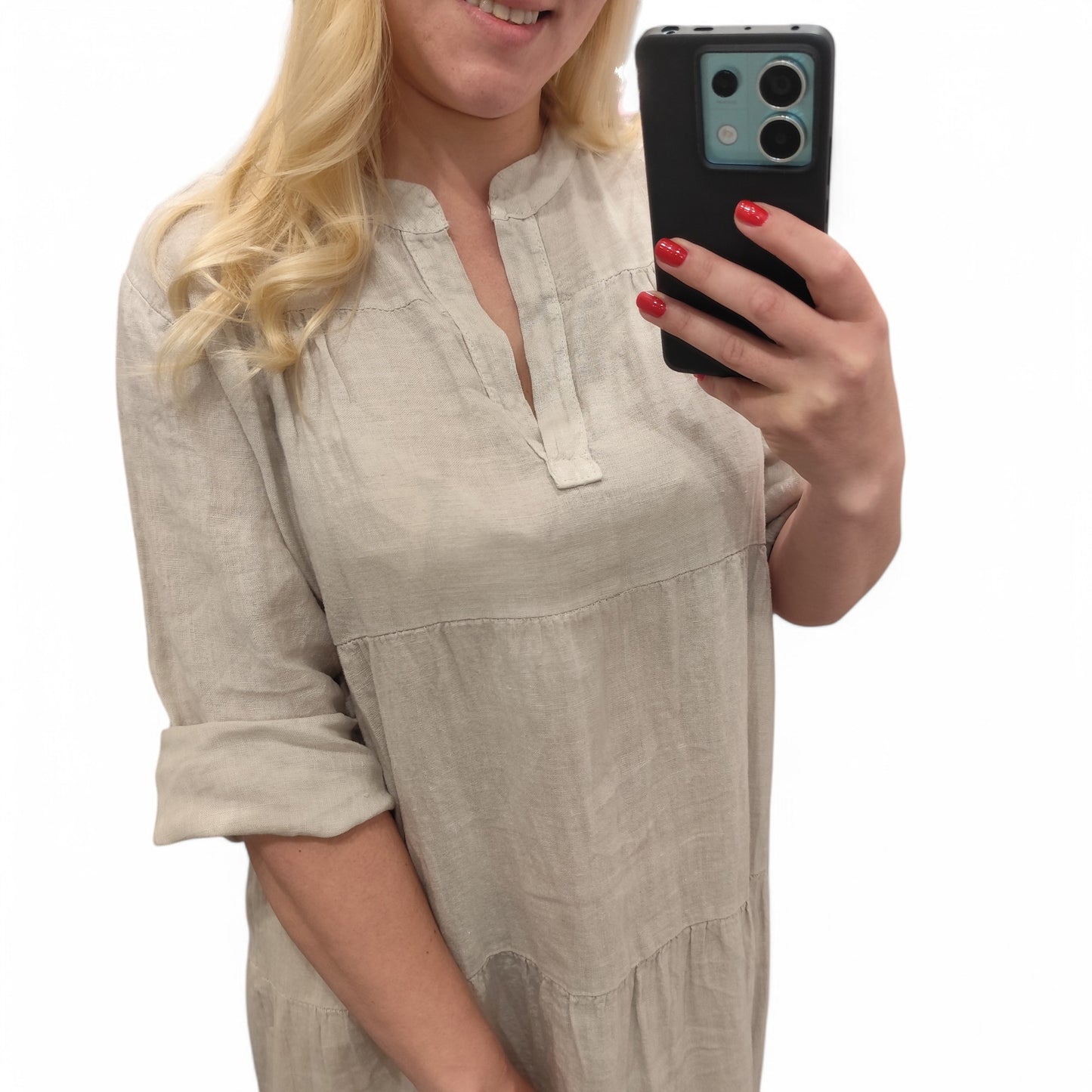 Leinenkleid in Beige