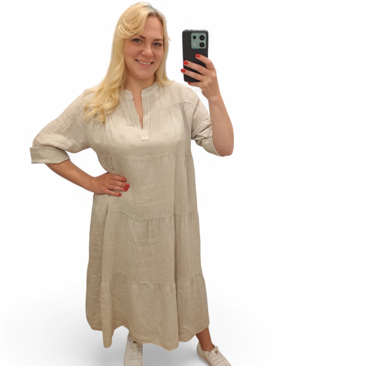 Leinenkleid in Beige