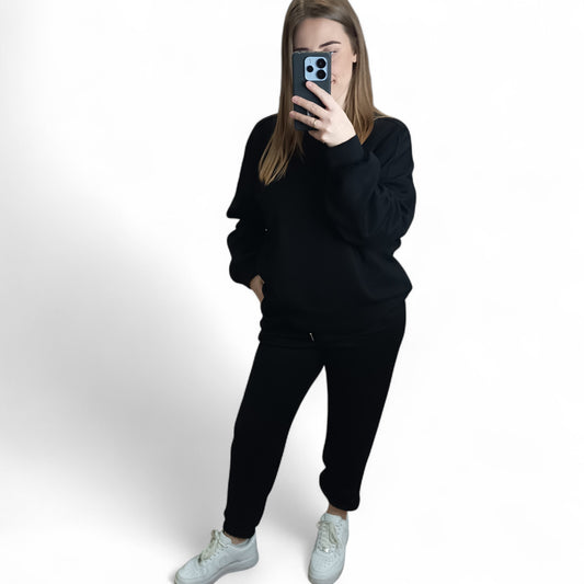 langärmliger Jogginganzug/ Jogging Zweiteiler  in Schwarz