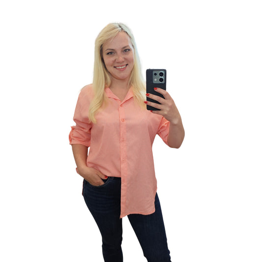 Karo-Bluse in Koralle