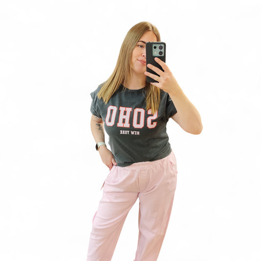 T-Shirt mit Aufdruck in Grau
