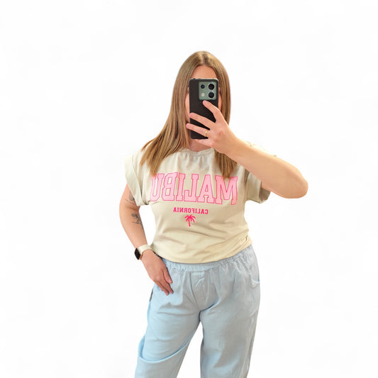 T-Shirt mit Aufdruck in Hellgrün
