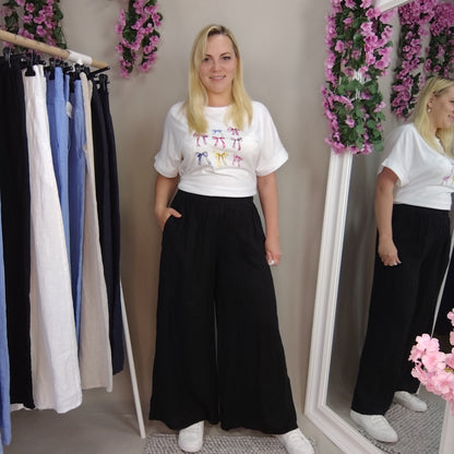 Leinenhose in Schwarz