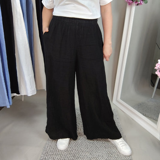 Leinenhose in Schwarz