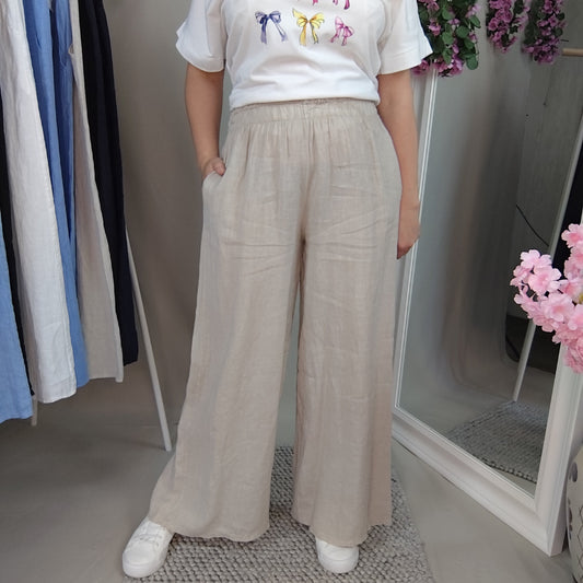 Leinenhose in Beige
