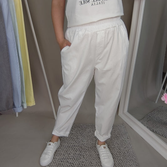Joggpants in Weiß