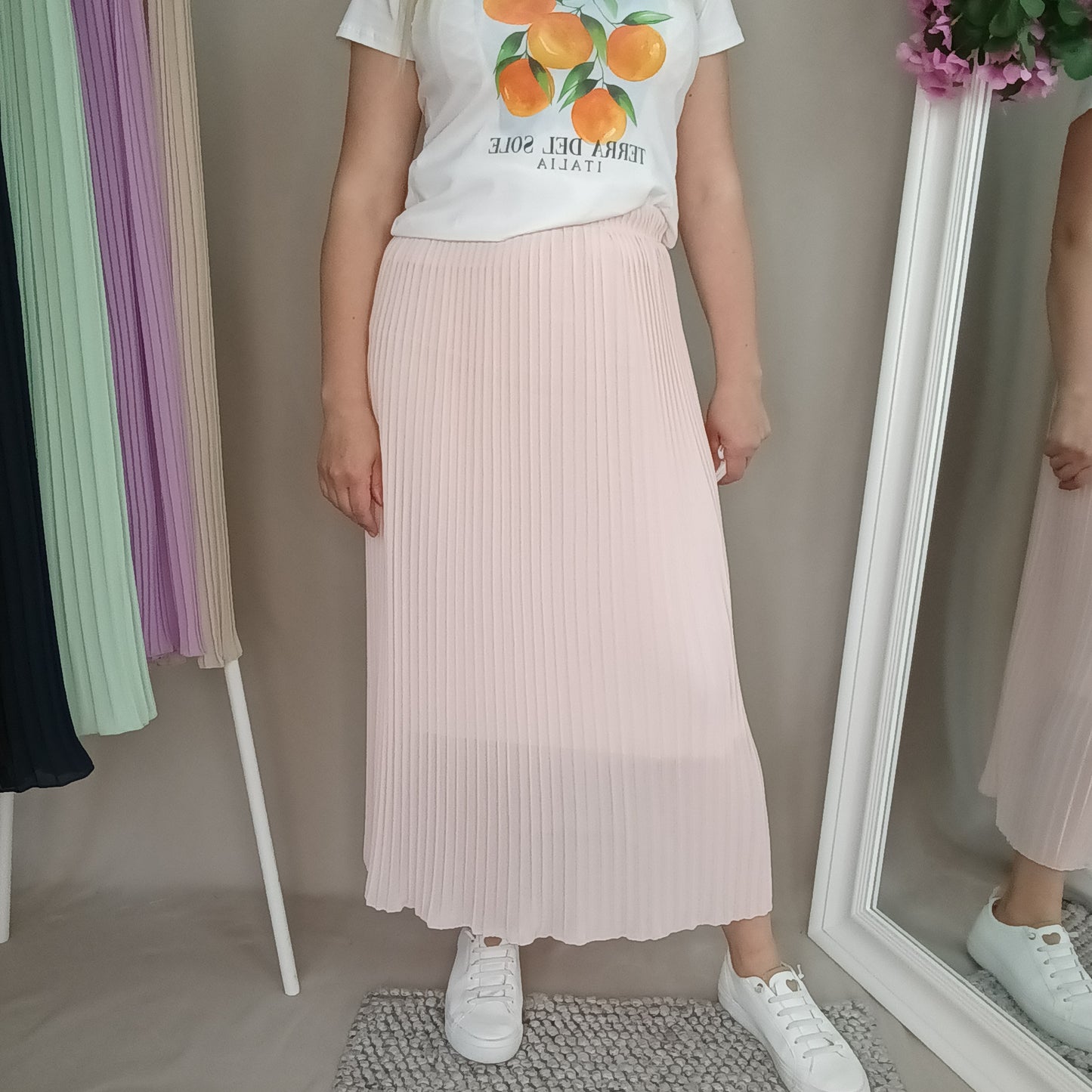 Plisseerock in Rosa