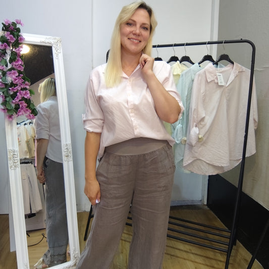Gestreifte Bluse in Rosa-Weiß