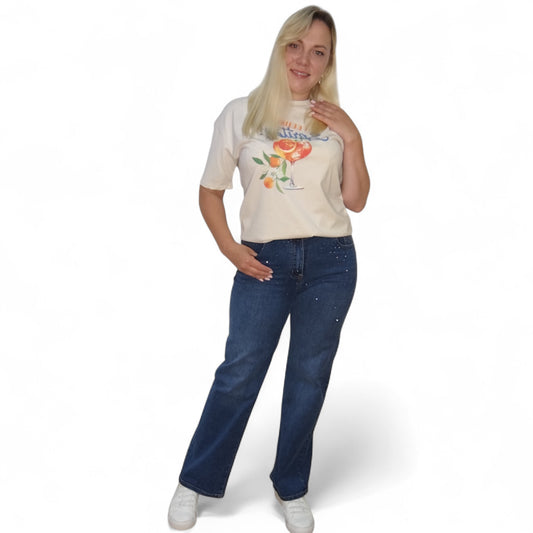 Jeans mit Strasssteinchen
