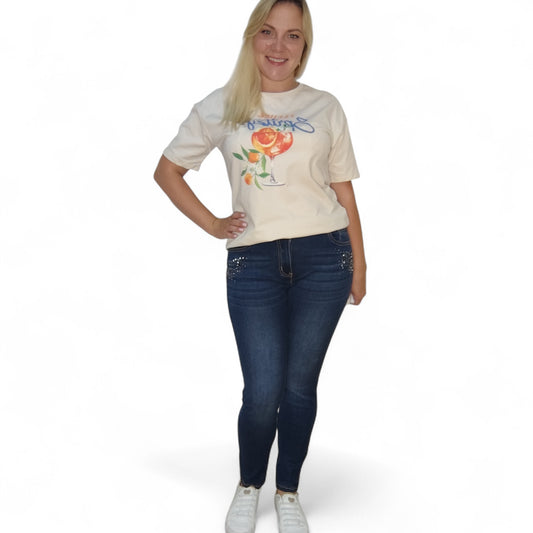 Jeans mit Strassbesatz