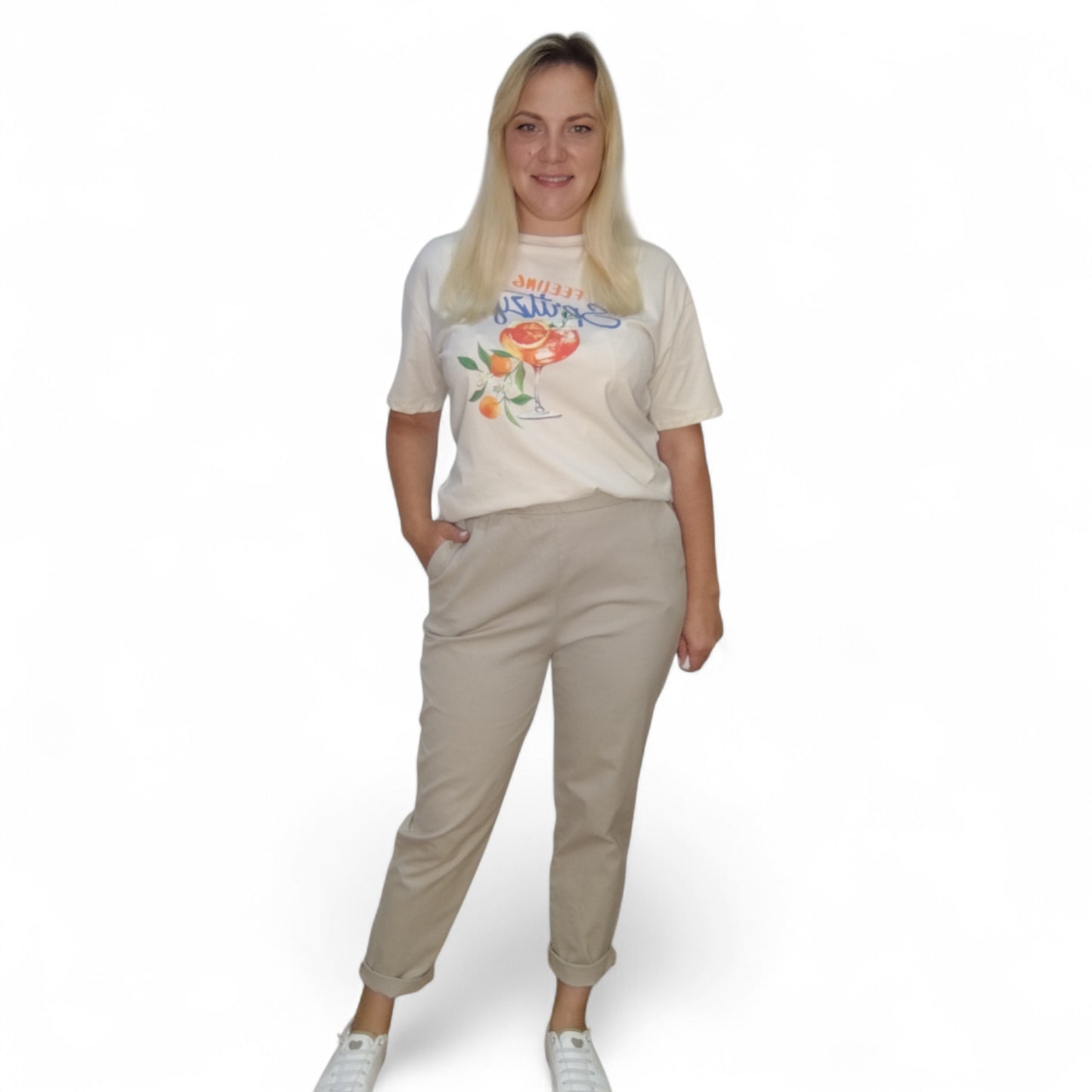 Chinohose in Beige