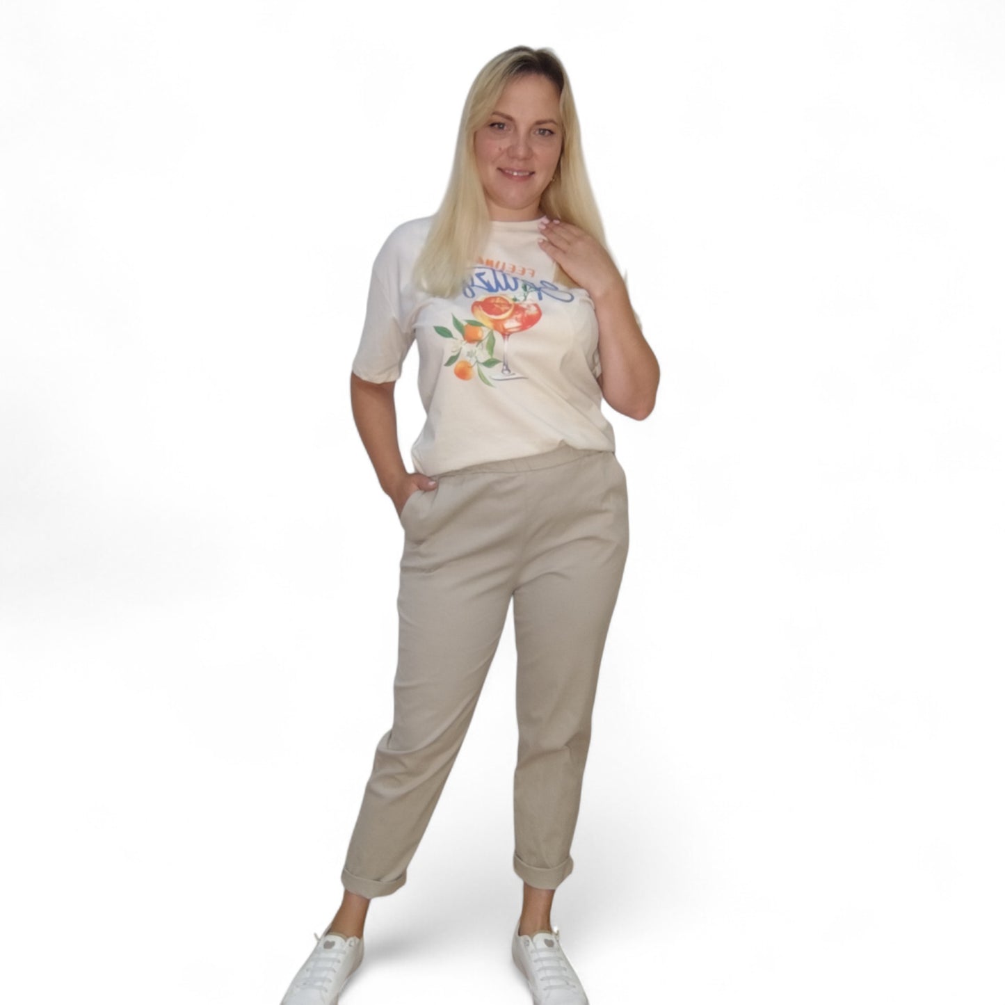 Chinohose in Beige