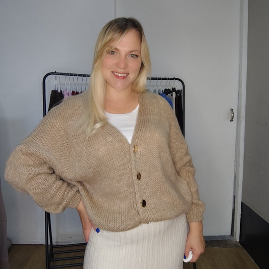 Strickjacke "Steff" in Braun