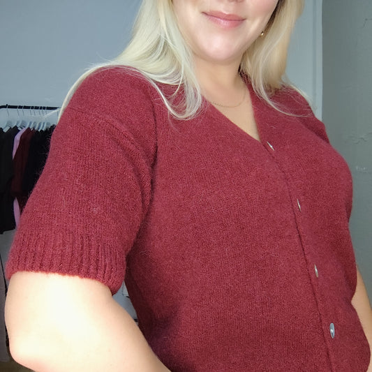 Strickjacke "Alina" in Weinrot