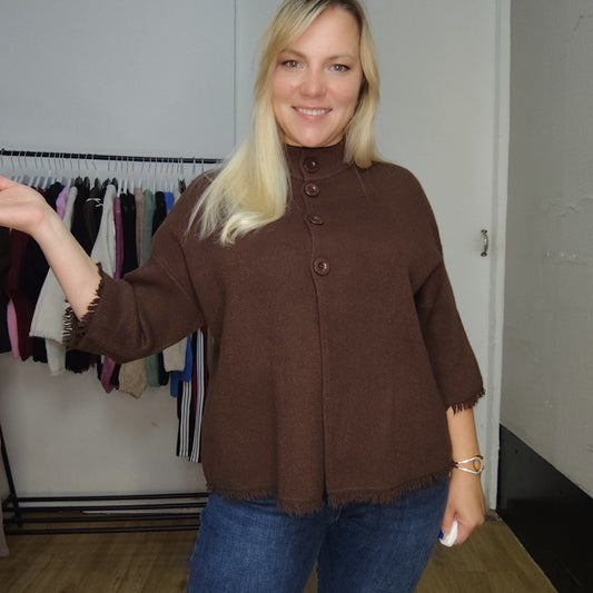 Strickjacke "Eva" in Dunkelbraun