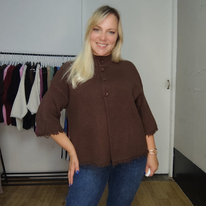 Strickjacke "Eva" in Dunkelbraun
