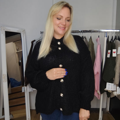 Strickjacke "Anni" in Schwarz