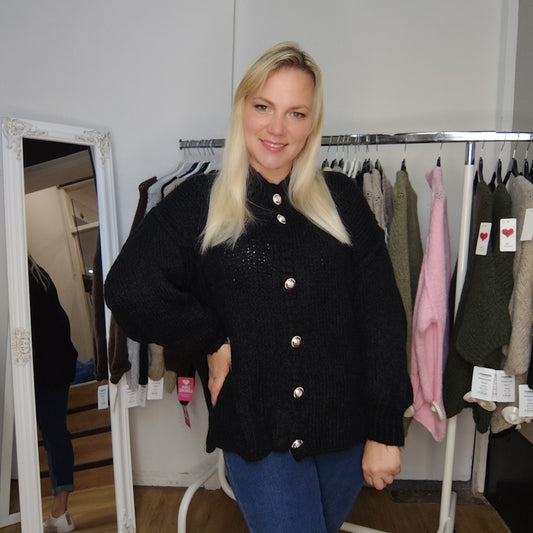 Strickjacke "Anni" in Schwarz