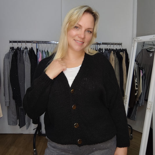 Strickjacke "Steff" in Schwarz