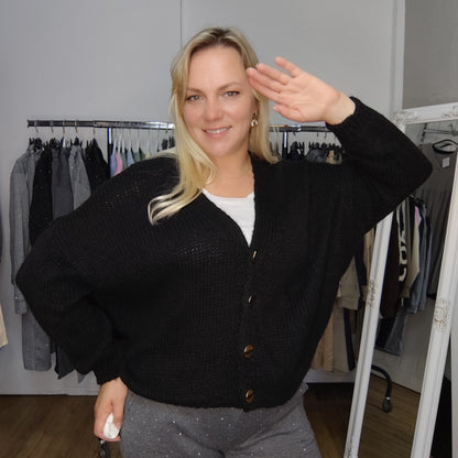 Strickjacke "Steff" in Schwarz