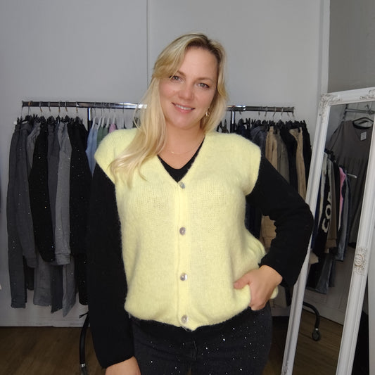 Strickweste "Lisa" in Pastellgelb