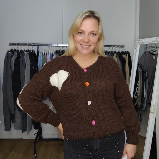 Strickjacke "Luise" in Dunkelbraun