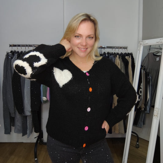 Strickjacke "Luise" in Schwarz