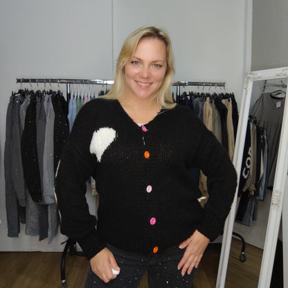 Strickjacke "Luise" in Schwarz