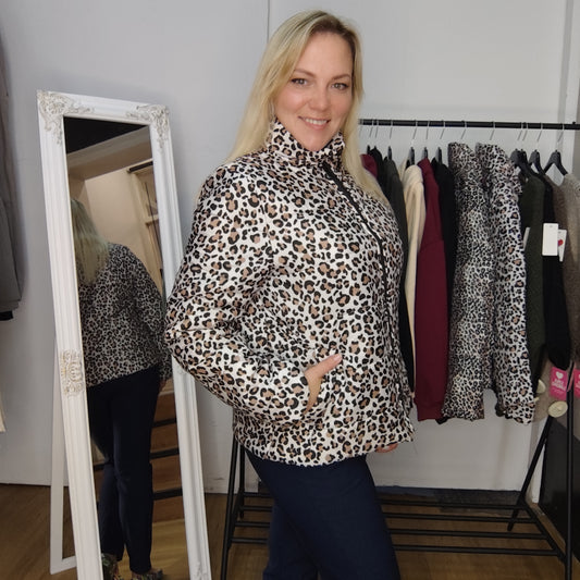 Steppjacke "Marta" mit grobem Leomuster